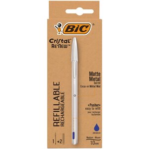 Stylo à bille cristal re'new  bleu bic