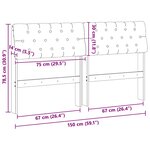 vidaXL Tête de lit capitonnée Gris foncé 150 cm Pin massif