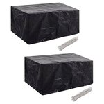 vidaXL Housses de salon de jardin 2 Pièces Rotin 10 œillets 240 x 140 cm