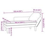 vidaXL Chaise longue avec coussin gris clair tissu en velours côtelé
