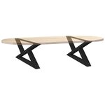 vidaXL Pieds de table basse 2 pièces Noir 70 x (30-31 3) cm Acier