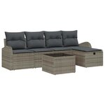 vidaXL Ensemble de canapé de jardin 6 Pièces Gris 234 x 117 x 85 cm