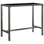 vidaXL Ensemble de bar de jardin 5 Pièces et coussins Résine tressée Gris