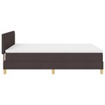 vidaXL Lit box spring avec matelas et LED Marron foncé 160x200 cm Tissu