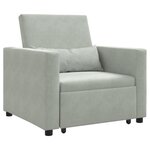 vidaXL Sofa-lit convertible 3-en-1 en velours gris clair