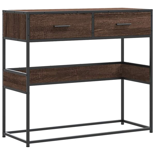 vidaXL Table console chêne marron 90x35x80 cm bois d'ingénierie
