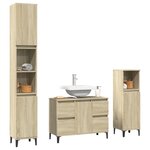 vidaXL Ensemble de meubles de salle de bain 3 Pièces chêne sonoma