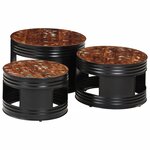 vidaXL Tables de bar forme tambour 3 Pièces bois massif de récupération