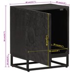 vidaXL Table de chevet noir 40x30x50 cm bois massif manguier et fer
