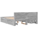 vidaXL Cadre de lit et tête de lit sans matelas sonoma gris 160x200 cm
