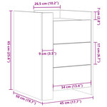 vidaXL Table de chevet gris béton 45x50x65 cm bois d'ingénierie