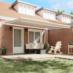 vidaXL Auvent Beige 4 5 × 3 m Polyester et métal