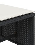 vidaXL Tabourets de jardin et coussins lot de 4 noir 40x40x35 cm rotin