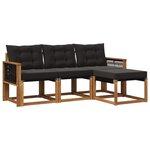 vidaXL Ensemble de canapés d'extérieur 4 pc Naturel et noir