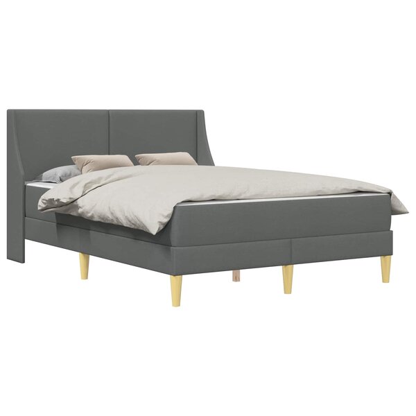 vidaXL Cadre de lit avec matelas Gris foncé 120 x 190 cm Polyester