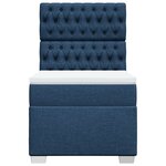 vidaXL Sommier à lattes de lit avec matelas Bleu 80x200 cm Tissu