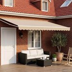 vidaXL Auvent rétractable électrique Beige et blanc 4 5 × 3 m