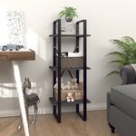 vidaXL Bibliothèque à 3 niveaux gris 40x30x105 cm bois d'ingénierie