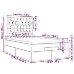 vidaXL Cadre de lit ottoman et matelas gris clair 120x200 cm tissu