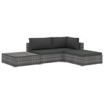 Salon de jardin meuble d'extérieur ensemble de mobilier 4 pièces avec coussins résine tressée gris 02_0016182