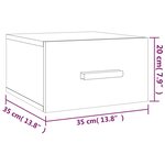 vidaXL Tables de chevet murales 2 Pièces blanc brillant 35x35x20 cm