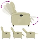 vidaXL Fauteuil inclinable électrique crème cuir véritable