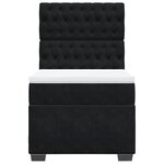 vidaXL Sommier à lattes de lit avec matelas Noir 90x190 cm Velours