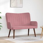 vidaXL Sofa 2 places Rose 115 x 61 x 87 cm Velours (V)