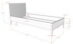 Ensemble Chambre ilyas lit 90x200 + chevet + armoire 2 portes + bureau