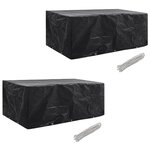 vidaXL Housses de salon de jardin 2 Pièces Rotin 10 œillets 229 x 113 cm