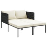 Transat vidaXL avec coussins pour 2 personnes Anthracite 115x153x69 5 cm Acier
