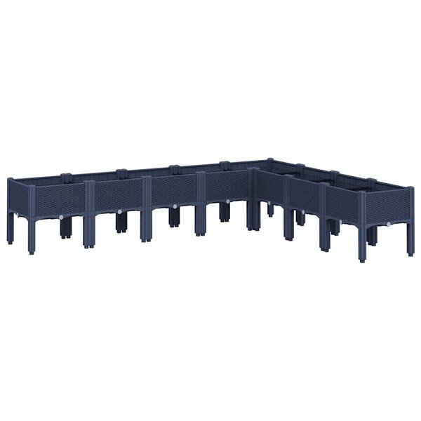 vidaXL Jardinière avec pieds bleu gris 200x160x42 cm PP