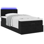 vidaXL Lit ottoman avec matelas et LED noir 80x200cm velours