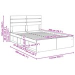 vidaXL Cadre de lit avec tête de lit Sonoma 140 x 200 cm Pin massif