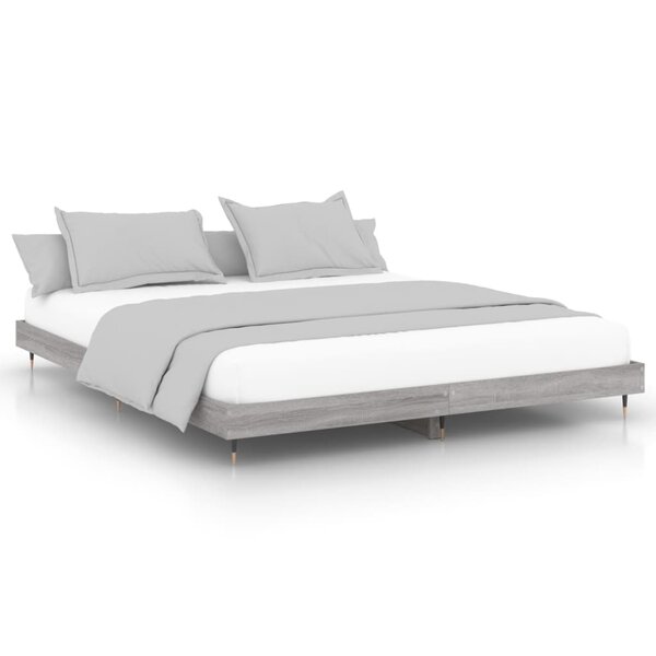 vidaXL Cadre de lit sans matelas sonoma gris 120x200cm bois ingénierie