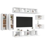 vidaXL Ensemble de meubles TV 8 Pièces Blanc Bois d'ingénierie