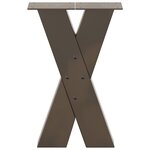 vidaXL Pieds de table basse en forme de X  2 pièces  acier naturel  28 x (42-43) cm