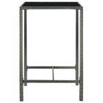 vidaXL Ensemble de bar de jardin 3 Pièces Résine tressée Gris