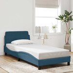 vidaXL Cadre de lit avec tête de lit Dover bleu 80x200 cm velours