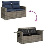 vidaXL Salon de jardin 6 Pièces avec coussins gris résine tressée