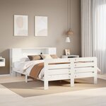 vidaXL Cadre de lit sans matelas blanc 140x190 cm bois de pin massif