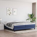 vidaXL Sommier à lattes de lit avec matelas Bleu 200x200 cm Tissu