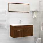 vidaXL Ensemble de meubles de salle de bain 2 Pièces Chêne marron