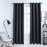 vidaXL Rideaux occultants avec anneaux Métal 2Pièces Anthracite 140x175cm