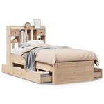 vidaXL Lit bibliothèque sans matelas 75x190 cm bois de pin massif