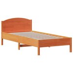 vidaXL Lit bibliothèque sans matelas cire marron 100x200 cm pin massif