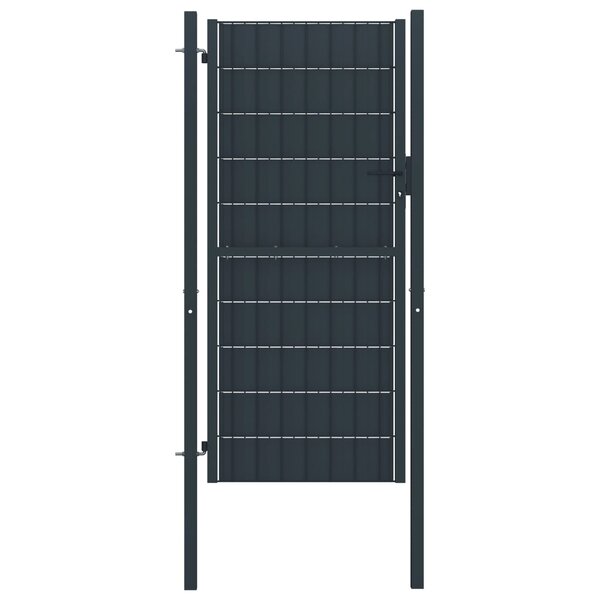 vidaXL Portail de clôture PVC et acier 100x164 cm Anthracite