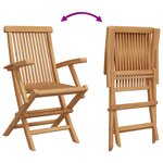 vidaXL Ensemble Bistro de Jardin Pliable 3 Pièces en Bois Massif d'Acacia