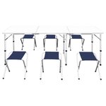 vidaXL Jeu de table pliable de camping et 6 tabourets 180x60 cm
