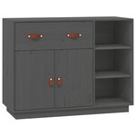 vidaXL Buffet Gris 98 5x40x75 cm Bois massif de pin